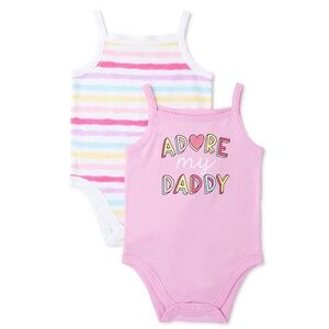 Garanimals Baby Girl Cami Bodysuits, 2-Pack